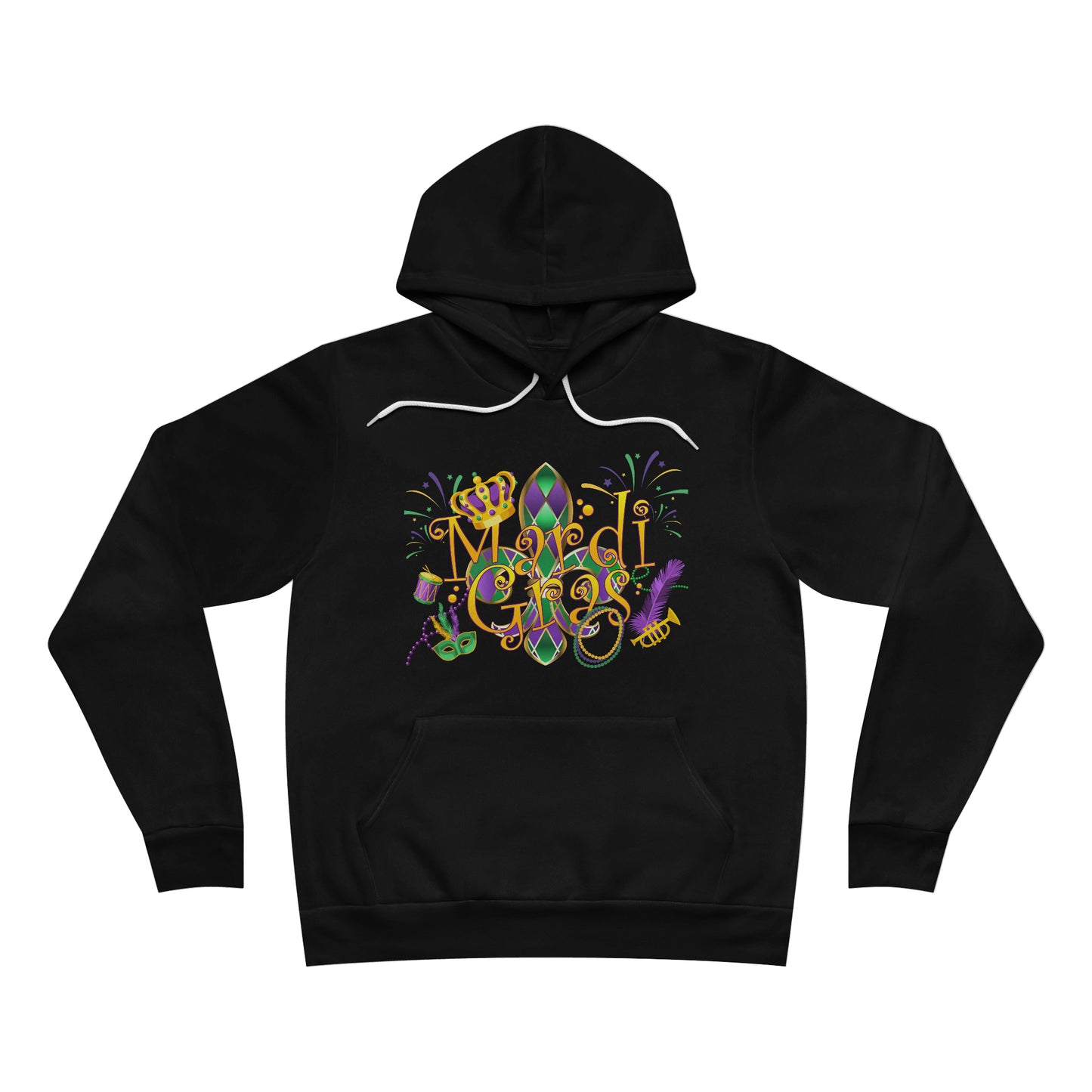 Mardi Gras Bella + Canvas Unisex Sponge Fleece Pullover Hoodie