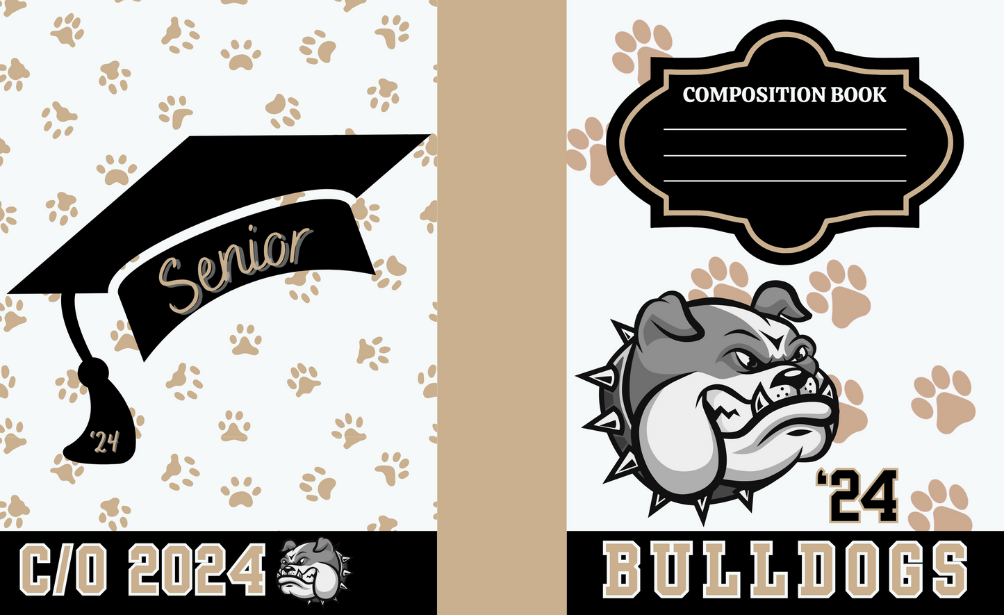 Senior Year Student Composition Book: Class of 2024- Bulldogs