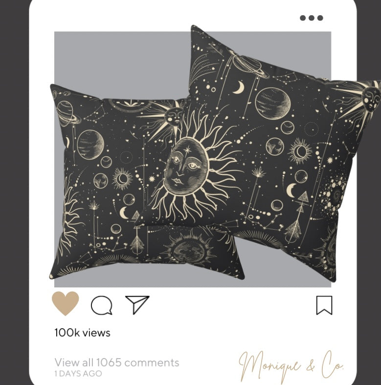 Celestial Celebrations Faux Suede Square Pillow