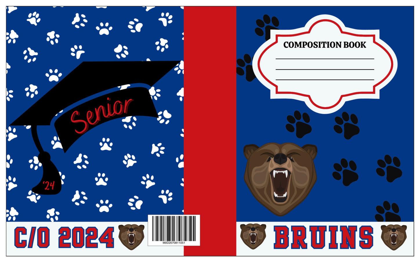 Senior Year Student Composition Book: Class of 2024- Bruins
