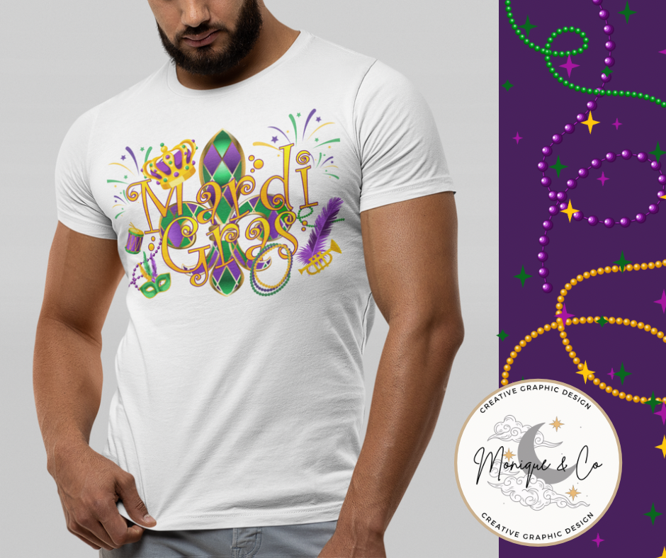 Mardi Gras Bella+Canvas Unisex Triblend Tee