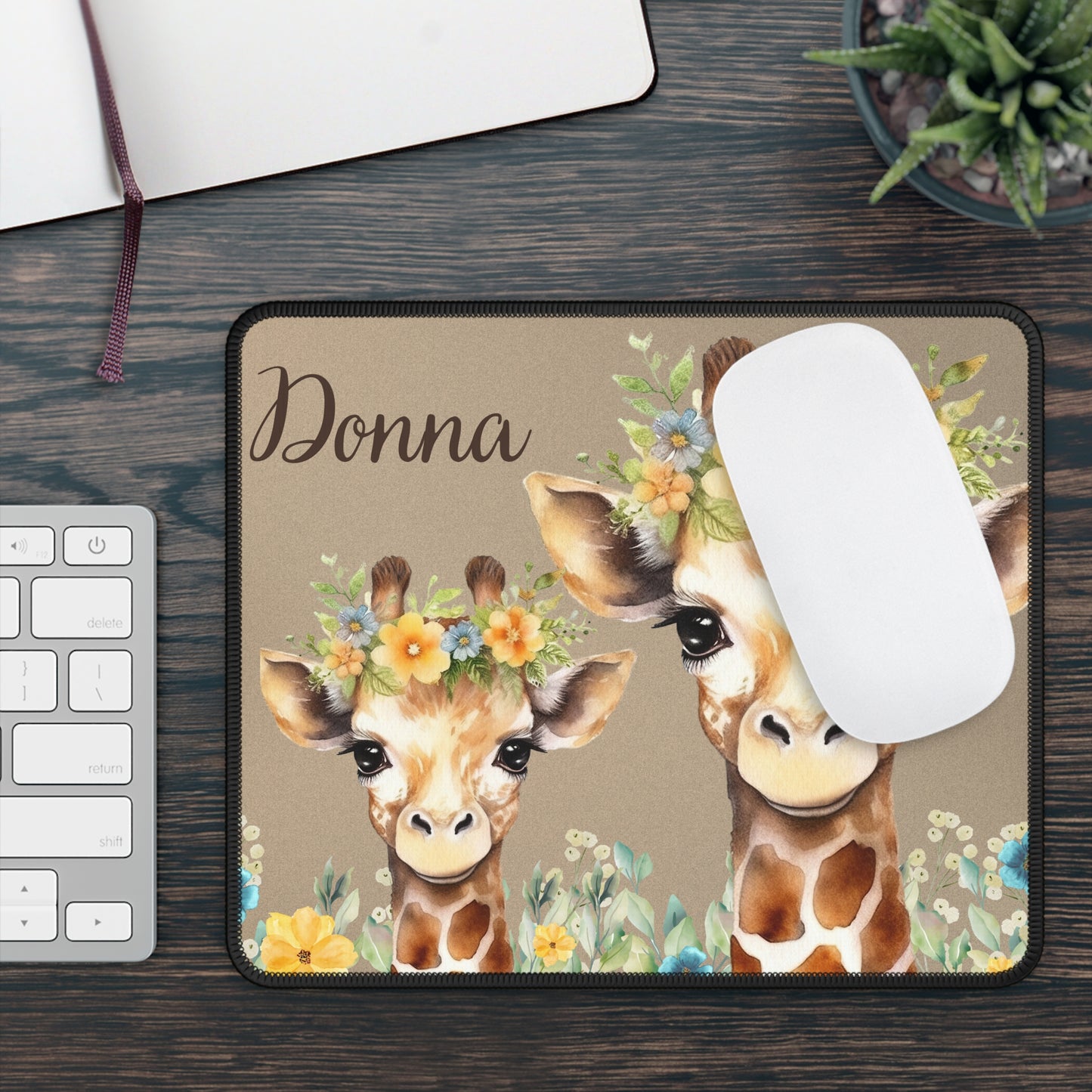 Personalized Office Accessories with Floral Animal Print