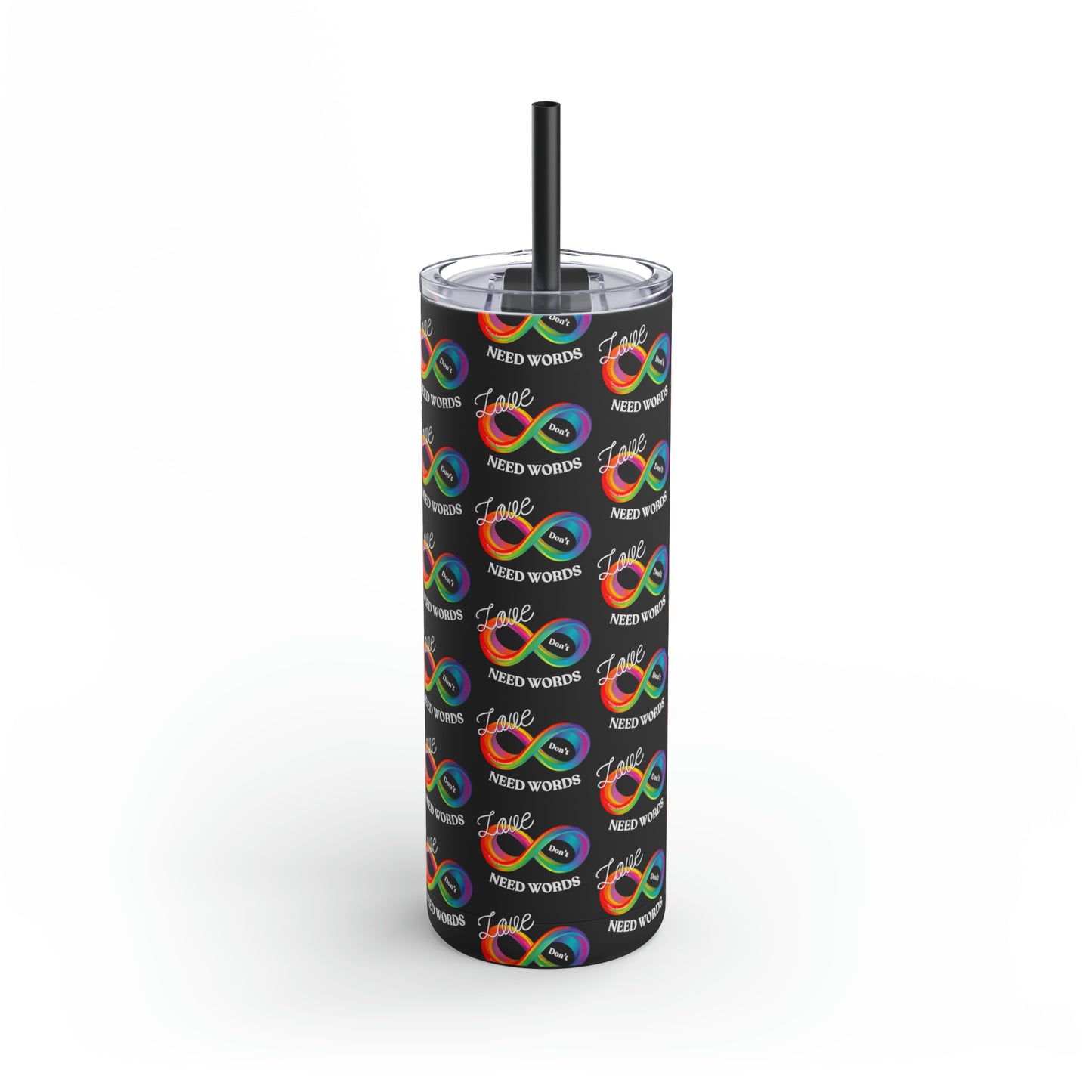 Love Don’t Need Words - Autism Awareness Skinny Matte Tumbler, 20oz