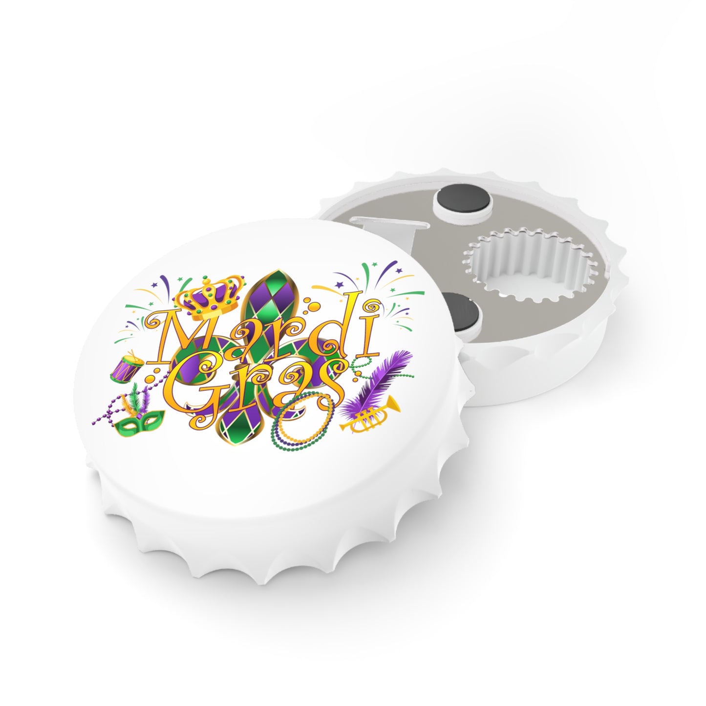 Mardi Gras Bottle Opener Magnet