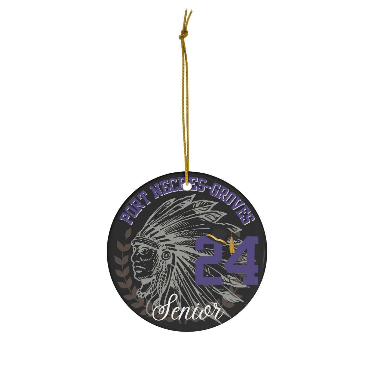 Class of 2024 PNG Ceramic Ornament