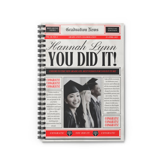Personalized Graduation Spiral Notebook - Ruled Line