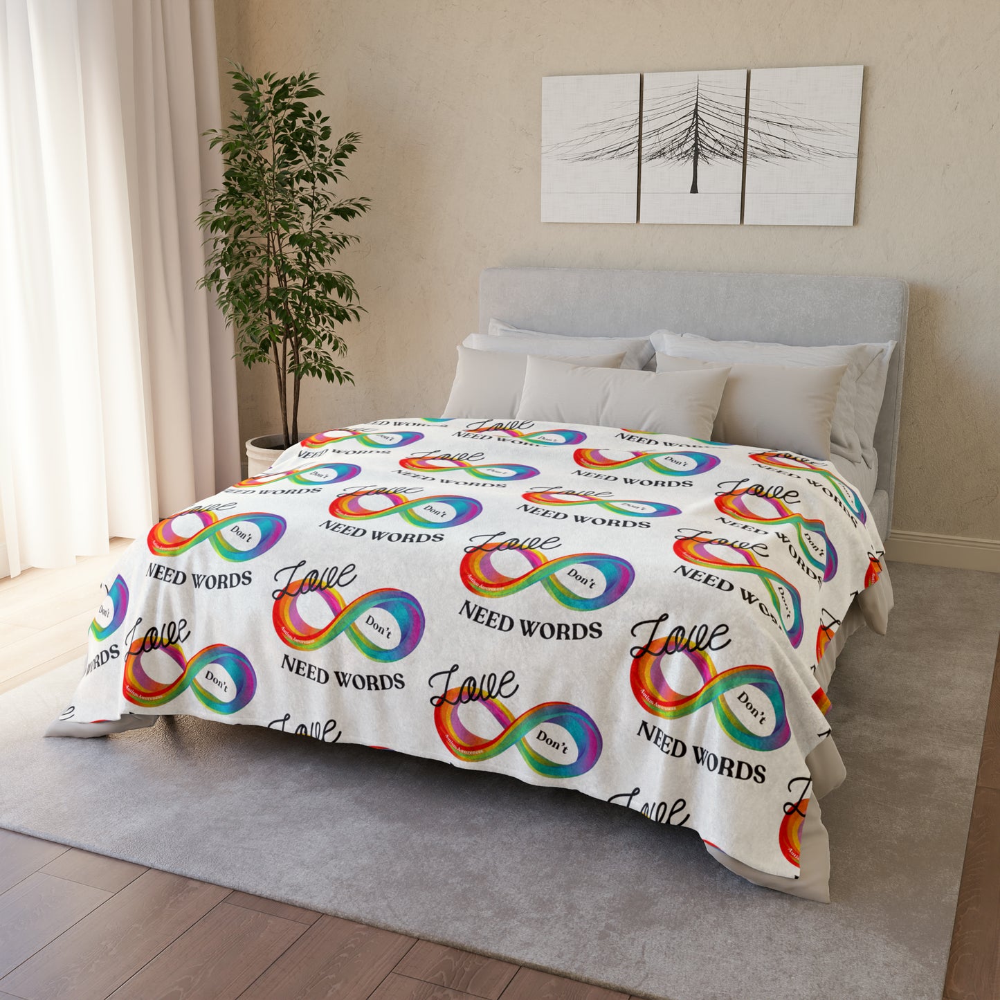 Love Don’t Need Words- Autism Awareness Blanket