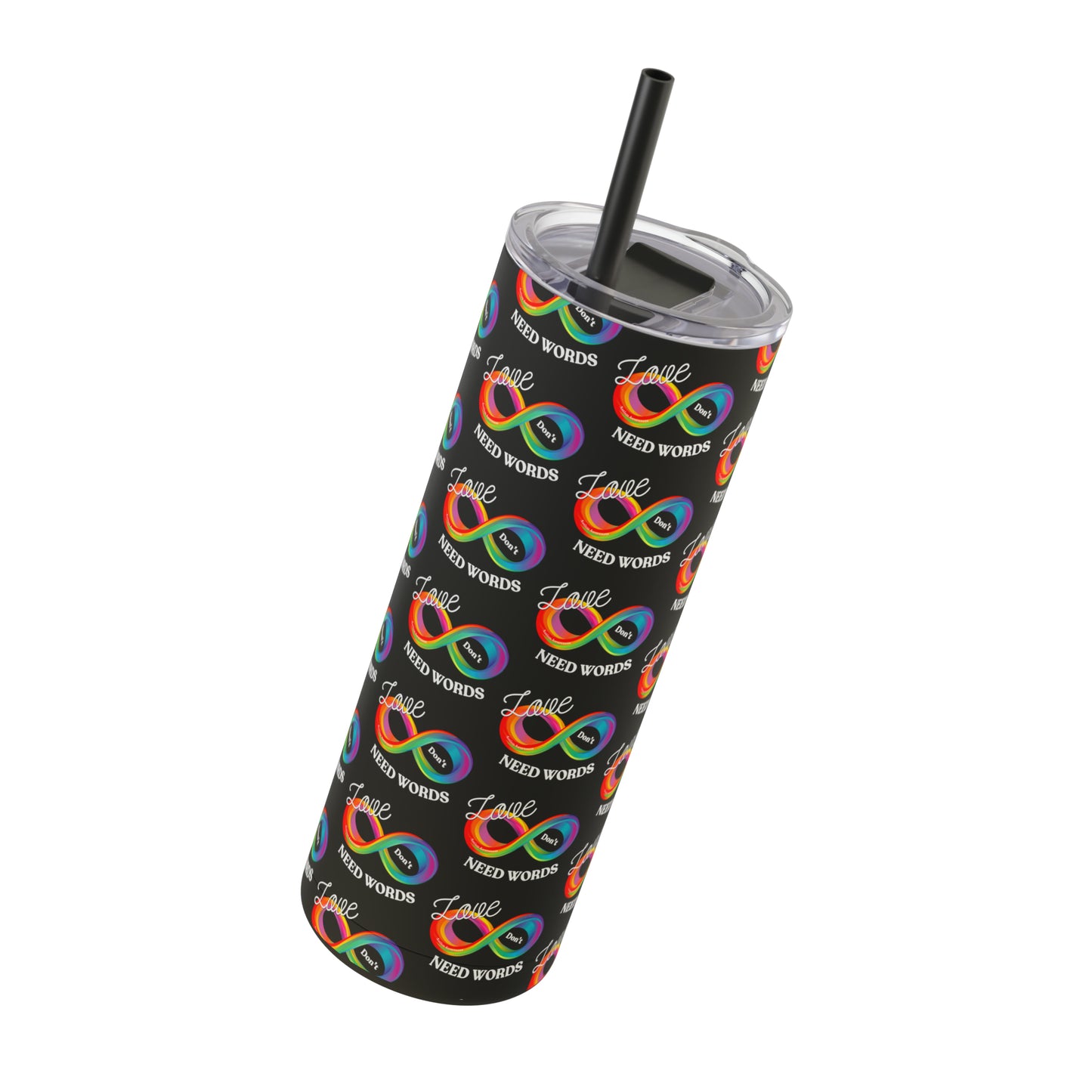 Love Don’t Need Words - Autism Awareness Skinny Matte Tumbler, 20oz