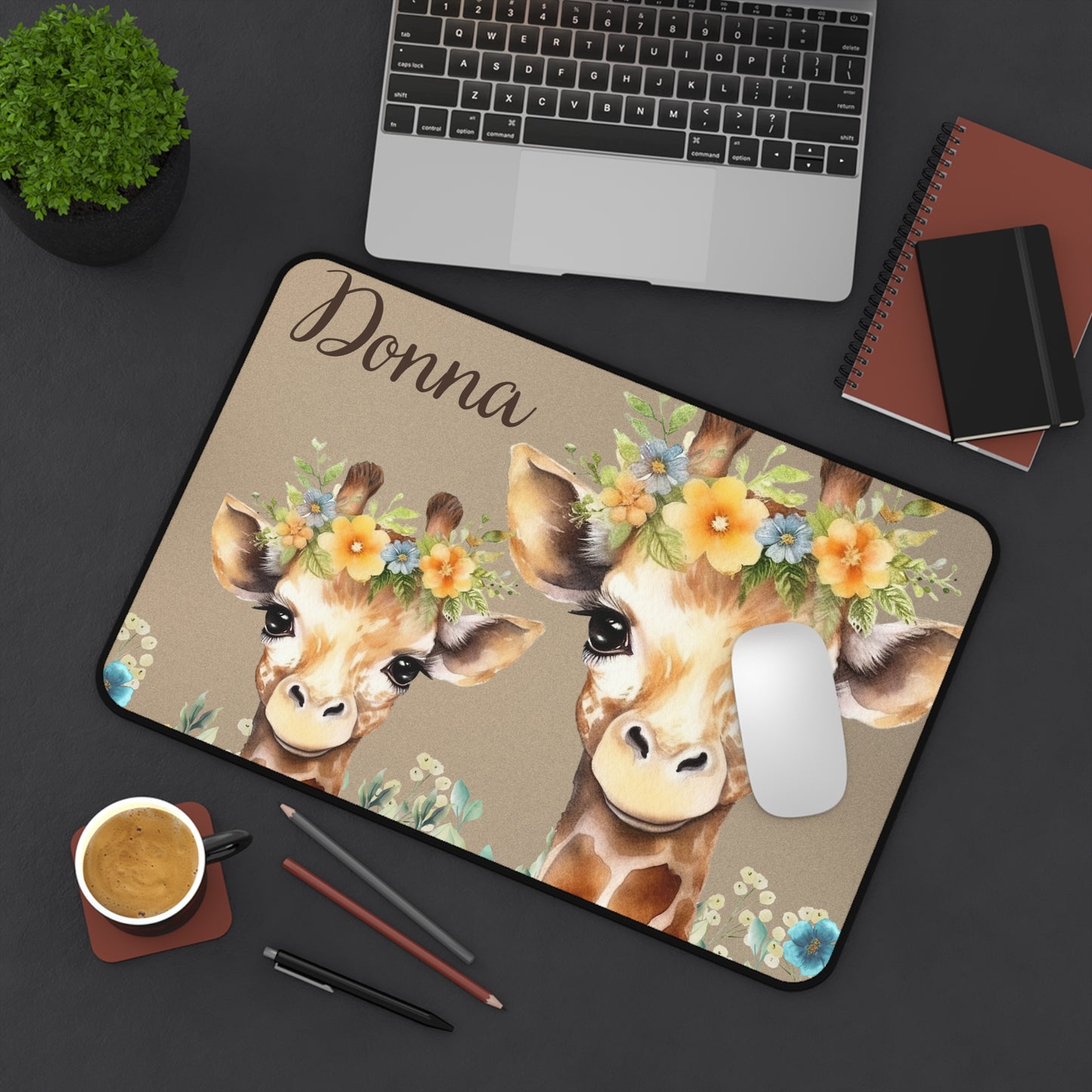 Personalized Office Accessories with Floral Animal Print