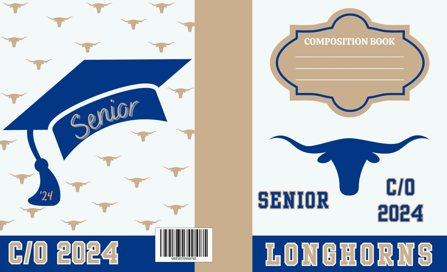 Senior Year Student Composition Book: Class of 2024- Longhorns