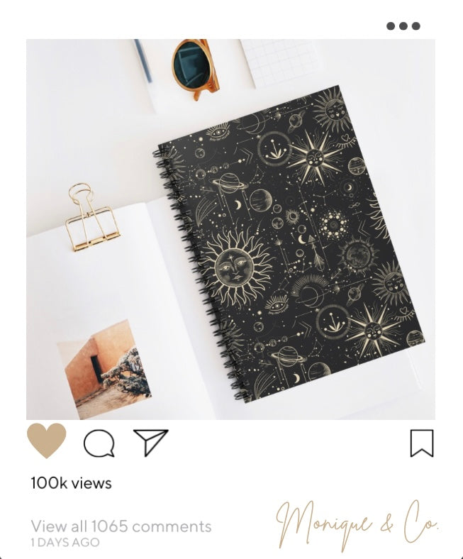 Celestial Celebration Spiral Notebook - Ruled Line