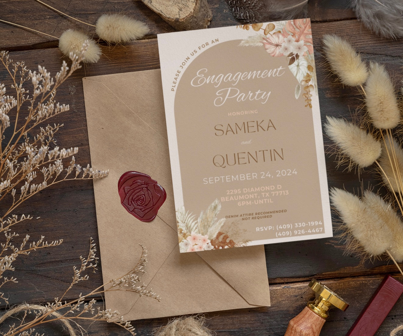 Sameka’s Engagement Party Invites