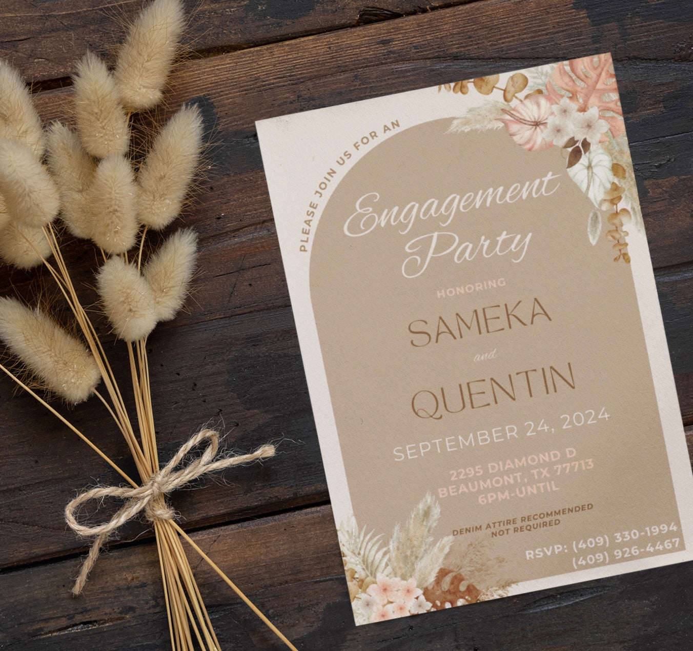 Sameka’s Engagement Party Invites