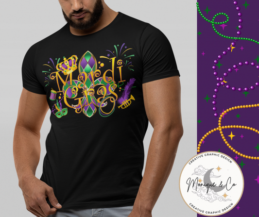 Mardi Gras Bella+Canvas Unisex Triblend Tee