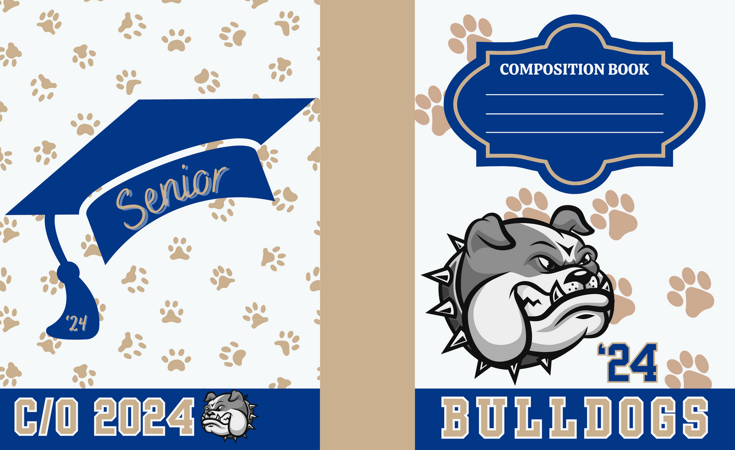 Senior Year Student Composition Book: Class of 2024- Bulldogs