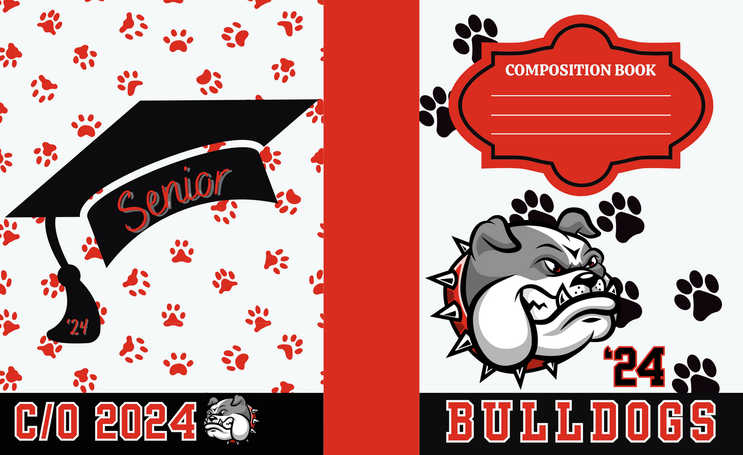 Senior Year Student Composition Book: Class of 2024- Bulldogs